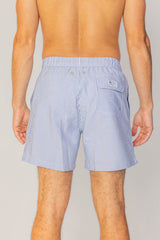 RIVA – Maillot De Bain Seersucker Rayures Coupe Droite – Homme – Bleu Marine