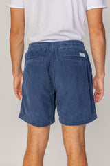 HARPER - Short Velours Côtelé Coton Coupe Loose – Homme - Bleu Stone