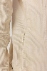 INDIANA - Veste Mixte Velours Côtelé Coton Coupe Droite Col Chemise – Ecru