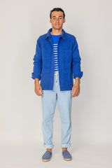 COLUMBUS - Veste Mixte – Toile Coton Canvas Coupe Droite – Bleu Royal