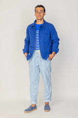 COLUMBUS - Veste Mixte – Toile Coton Canvas Coupe Droite – Bleu Royal