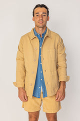COLUMBUS - Veste Mixte – Toile Coton Canvas Coupe Droite – Beige
