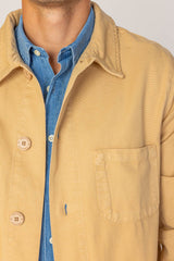 COLUMBUS - Veste Mixte – Toile Coton Canvas Coupe Droite – Beige