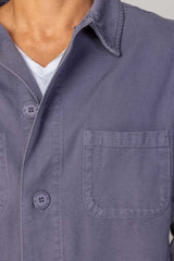 COLUMBUS - Veste Mixte – Toile Coton Canvas Coupe Droite – Bleu Stone