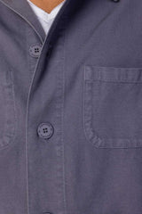 COLUMBUS - Veste Mixte – Toile Coton Canvas Coupe Droite – Bleu Stone