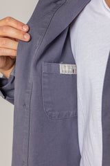 COLUMBUS - Veste Mixte – Toile Coton Canvas Coupe Droite – Bleu Stone