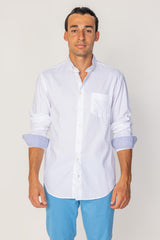 BRITISH – Chemise Lin Manches longues Coupe droite – Homme – Blanc