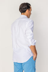 BRITISH – Chemise Lin Manches longues Coupe droite – Homme – Blanc