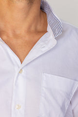 BRITISH – Chemise Lin Manches longues Coupe droite – Homme – Blanc