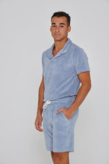 CAPRIZIO – Short coton Coupe droite – Homme – Gris Acier