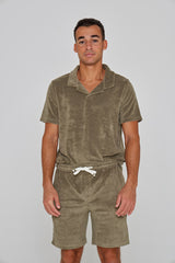 CAPRIZIO – Short coton Coupe droite – Homme – Kaki