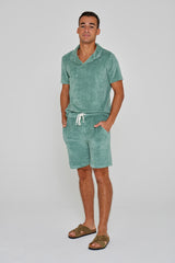 CAPRIZIO – Short coton Coupe droite – Homme – Vert Lagon