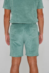 CAPRIZIO – Short coton Coupe droite – Homme – Vert Lagon