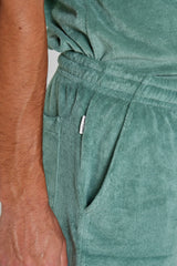 CAPRIZIO – Short coton Coupe droite – Homme – Vert Lagon