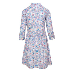 DAPHNÉ – Robe Liberty Manches 3/4 Taille ajustée Bas évasé – Femme – Palmeira 035C