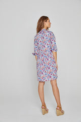 DAPHNÉ – Robe Liberty Manches 3/4 Taille ajustée Bas évasé – Femme – Mabelle 013K