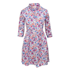 DAPHNÉ – Robe Liberty Manches 3/4 Taille ajustée Bas évasé – Femme – Mabelle 013K