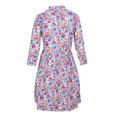 DAPHNÉ – Robe Liberty Manches 3/4 Taille ajustée Bas évasé – Femme – Mabelle 013K