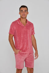 GINO – Polo Éponge Manches courtes Coupe droite – Homme – Corail