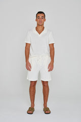 GINO – Polo Éponge Manches courtes Coupe droite – Homme – Ecru