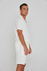 GINO – Polo Éponge Manches courtes Coupe droite – Homme – Ecru