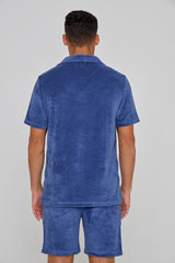 GINO – Polo Éponge Manches courtes Coupe droite – Homme – Indigo