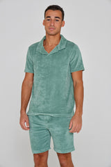 GINO – Polo Éponge Manches courtes Coupe droite – Homme – Vert Lagon