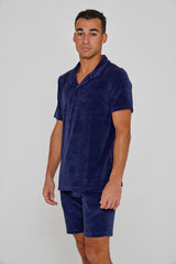 GINO – Polo Éponge Manches courtes Coupe droite – Homme – Bleu Marine