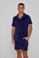 GINO – Polo Éponge Manches courtes Coupe droite – Homme – Bleu Marine