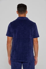 GINO – Polo Éponge Manches courtes Coupe droite – Homme – Bleu Marine