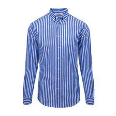 HOWARD – Chemise Popeline Manches longues Coupe droite – Homme – Bleu royal/Blanc