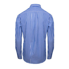 HOWARD – Chemise Popeline Manches longues Coupe droite – Homme – Bleu royal/Blanc