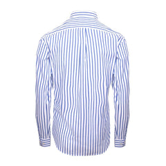 HOWARD – Chemise Popeline Manches longues Coupe droite – Homme – Blanc/Bleu royal