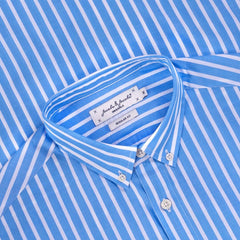 HOWARD – Chemise Popeline Manches longues Coupe droite – Homme – Bleu ciel/Blanc