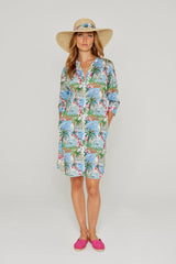 LAURALY – Robe Liberty Col Mao Manches 3/4 Coupe droite – Femme – Cape Vista 132A