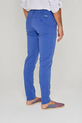 JACOBSON – Pantalon Chino coton stretch Coupe slim – Homme – Bleu cobalt