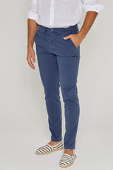 JACOBSON – Pantalon Chino coton stretch Coupe slim – Homme – Bleu marine