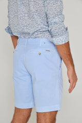 OTMAN – Bermuda coton Coupe droite – Homme – Bleu ciel