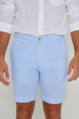 OTMANL – Bermuda Lin Coupe droite – Homme – Bleu Ciel