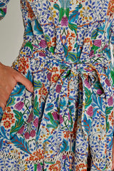 CLÉMENTINE – Robe Liberty Manches 3/4 Taille ajustée Bas évasé – Femme – Elm housse 102B