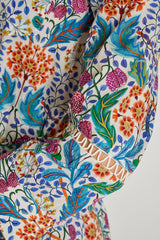 CLÉMENTINE – Robe Liberty Manches 3/4 Taille ajustée Bas évasé – Femme – Elm housse 102B