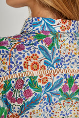 CLÉMENTINE – Robe Liberty Manches 3/4 Taille ajustée Bas évasé – Femme – Elm housse 102B