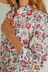 CLÉMENTINE – Robe Liberty Manches 3/4 Taille ajustée Bas évasé – Femme – Eva Belle 036A