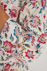 CLÉMENTINE – Robe Liberty Manches 3/4 Taille ajustée Bas évasé – Femme – Eva Belle 036A