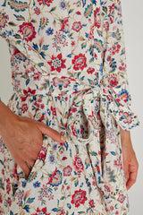 CLÉMENTINE – Robe Liberty Manches 3/4 Taille ajustée Bas évasé – Femme – Eva Belle 036A