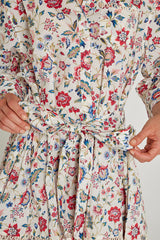 CLÉMENTINE – Robe Liberty Manches 3/4 Taille ajustée Bas évasé – Femme – Eva Belle 036A