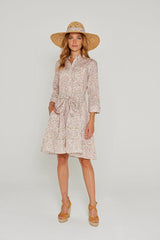 CLÉMENTINE – Robe Liberty Manches 3/4 Taille ajustée Bas évasé – Femme – Donna Leight 008C
