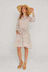 CLÉMENTINE – Robe Liberty Manches 3/4 Taille ajustée Bas évasé – Femme – Donna Leight 008C