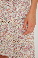 CLÉMENTINE – Robe Liberty Manches 3/4 Taille ajustée Bas évasé – Femme – Donna Leight 008C
