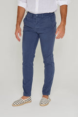 JACOBSON – Pantalon Chino coton stretch Coupe slim – Homme – Bleu marine
